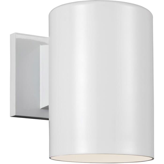 Sea Gull Cylinders 7" Outdoor Wall Light in White Sea Gull Cylinders 7" Outdoor Wall Light in White