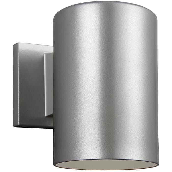 Sea Gull Cylinders 7" Outdoor Wall Light in Painted Brushed Nickel Sea Gull Cylinders 7" Outdoor Wall Light in Painted Brushed Nickel