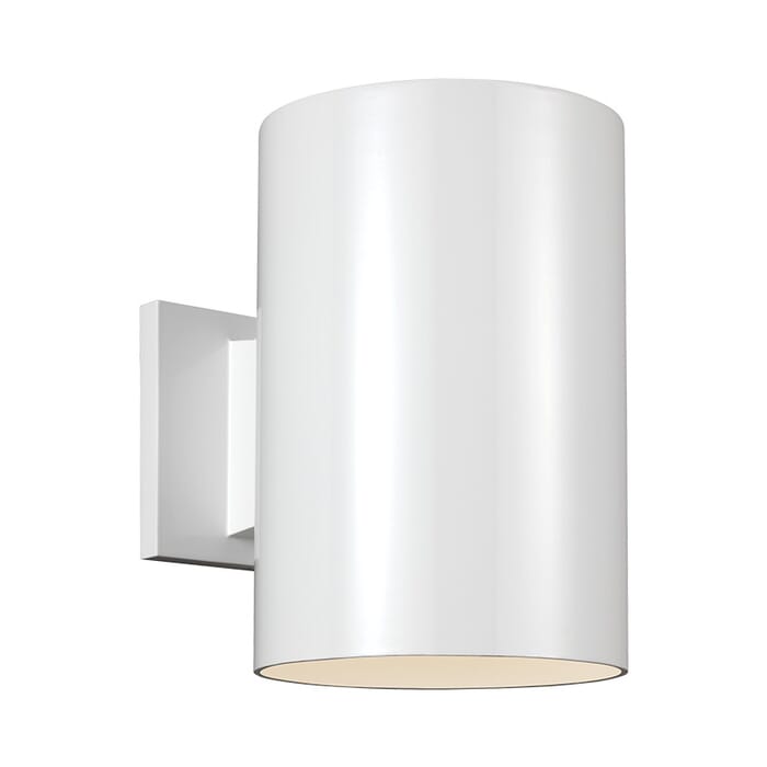 Sea Gull Cylinders 9" Outdoor Wall Light in White Sea Gull Cylinders 9" Outdoor Wall Light in White