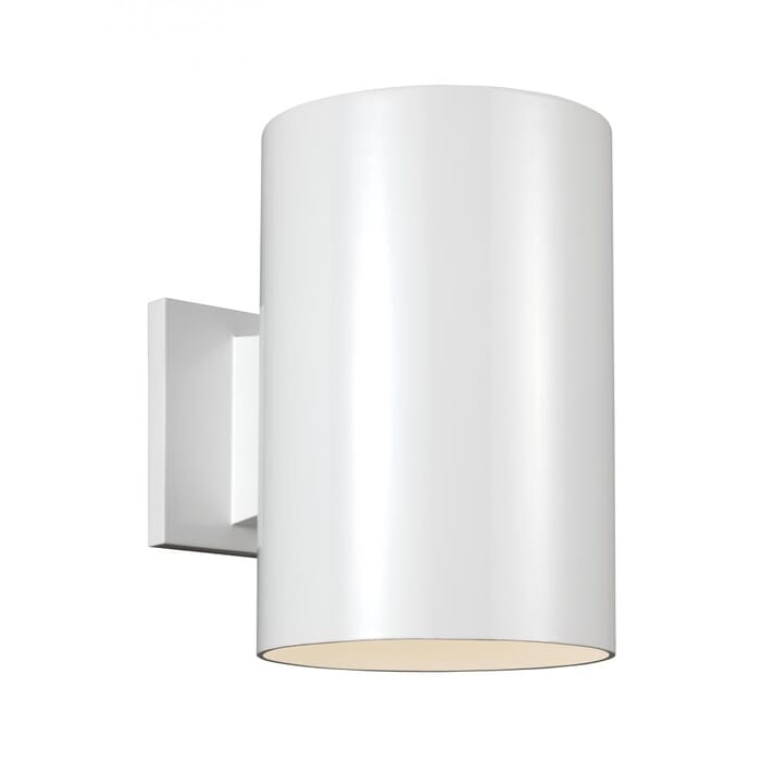 Sea Gull Cylinders 9" Outdoor Wall Light in White Sea Gull Cylinders 9" Outdoor Wall Light in White