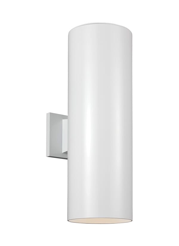 Sea Gull Cylinders 2-Light 18" Outdoor Wall Light in White