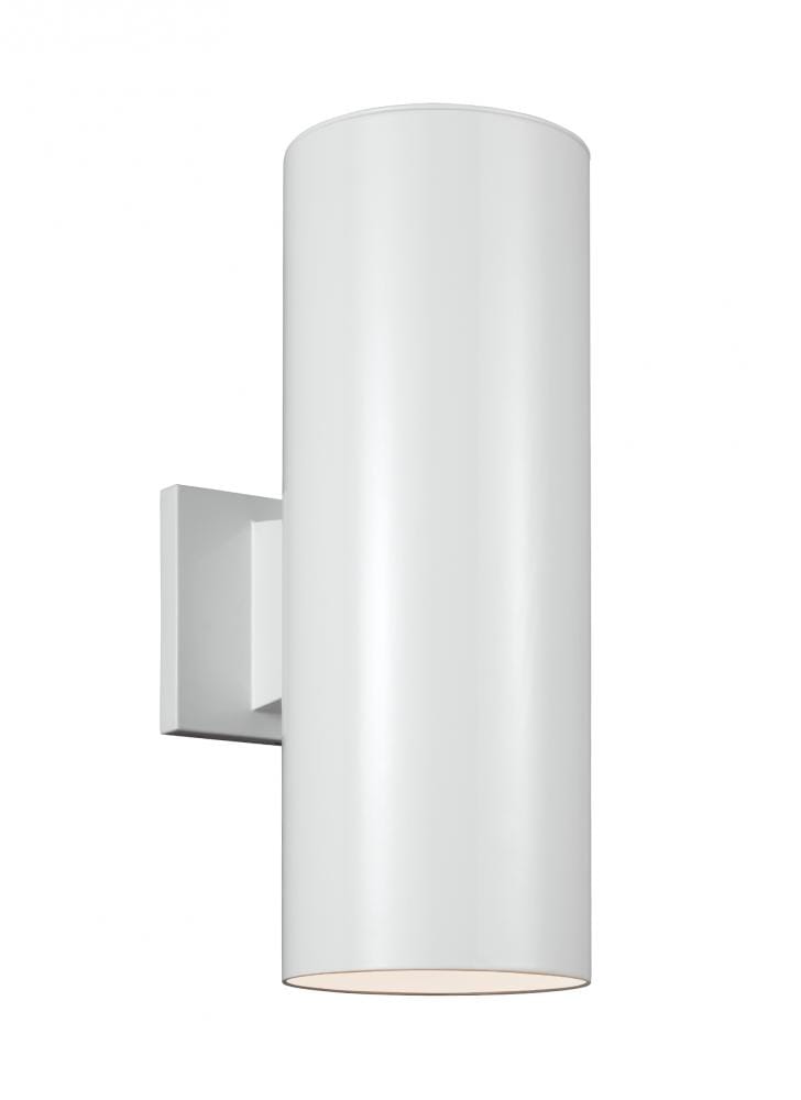 Sea Gull Cylinders 2-Light 18" Outdoor Wall Light in White