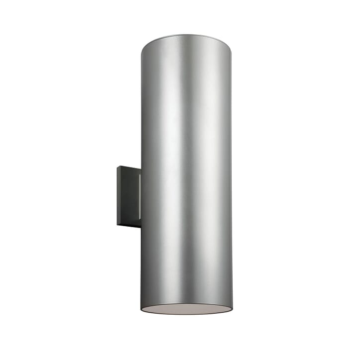 Outdoor Cylinders 2-Light Outdoor Wall Lantern in Painted Brushed Nickel Outdoor Cylinders 2-Light Outdoor Wall Lantern in Painted Brushed Nickel