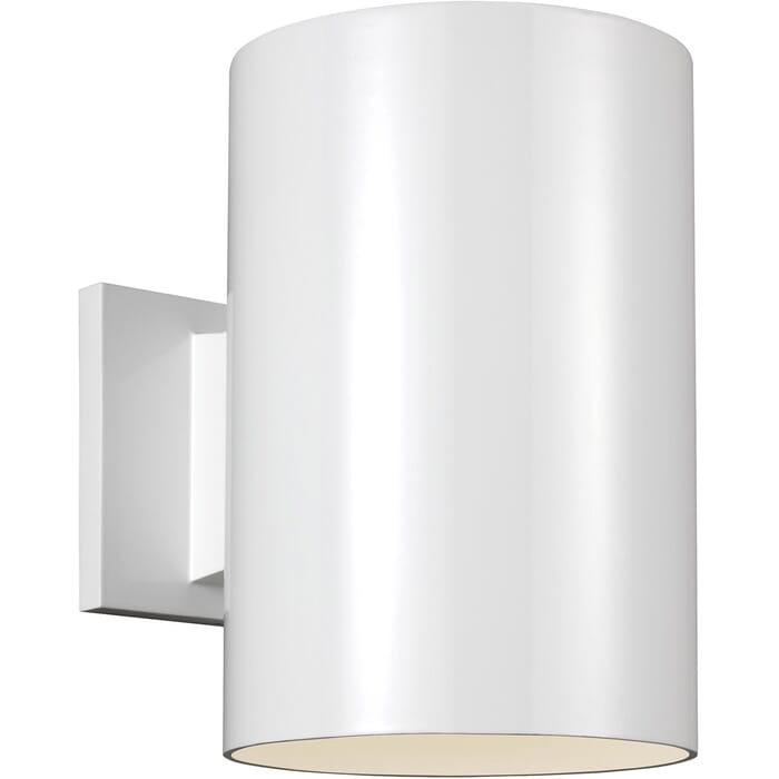 Sea Gull Cylinders 9" Outdoor Wall Light in White Sea Gull Cylinders 9" Outdoor Wall Light in White
