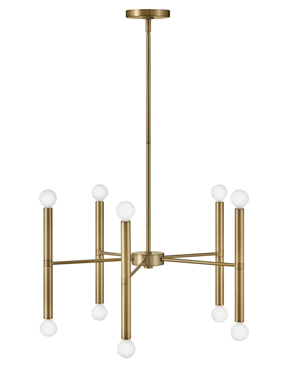 Millie 2-Light Chandelier in Lacquered Brass