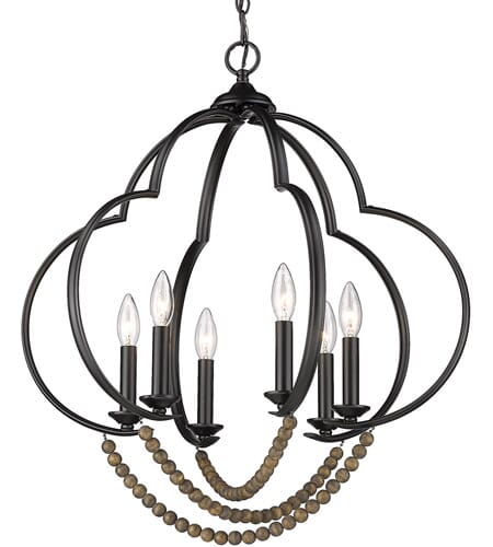 Golden Flori 6-Light Pendant Light in Matte Black