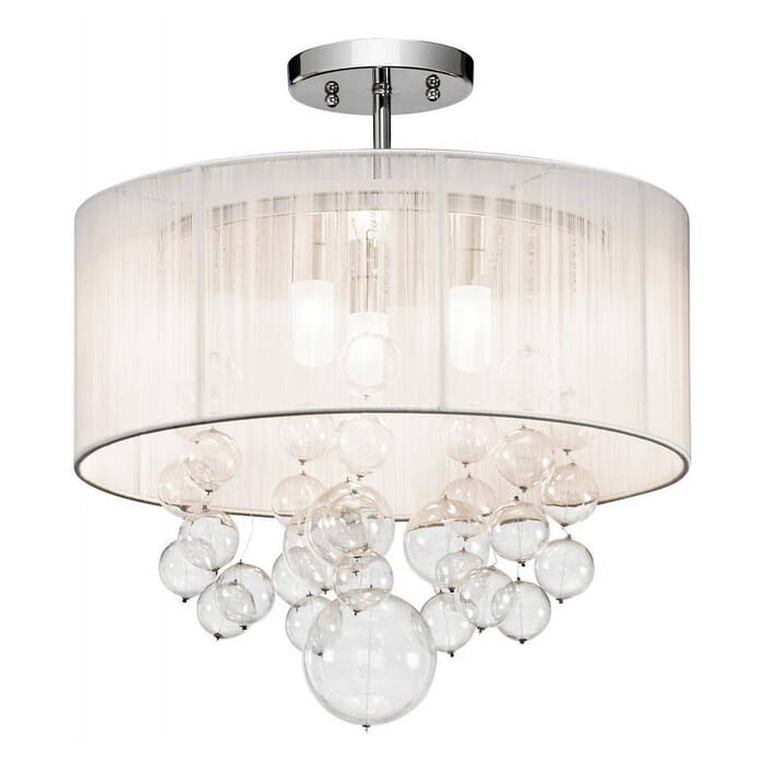 Elan Imbuia 18" 3-Light Bubble Glass Semi Flush in Chrome Elan Imbuia 18" 3-Light Bubble Glass Semi Flush in Chrome