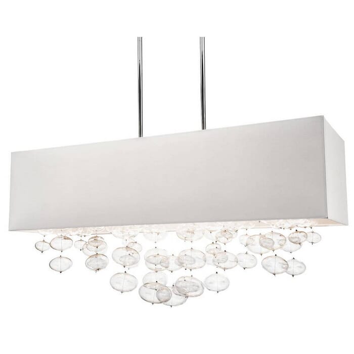 Elan Piatt 32" 6-Light Pendant in Chrome with White Shade Elan Piatt 32" 6-Light Pendant in Chrome with White Shade