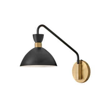 Lark Simon Wall Sconce in Black with Heritage Brass accents