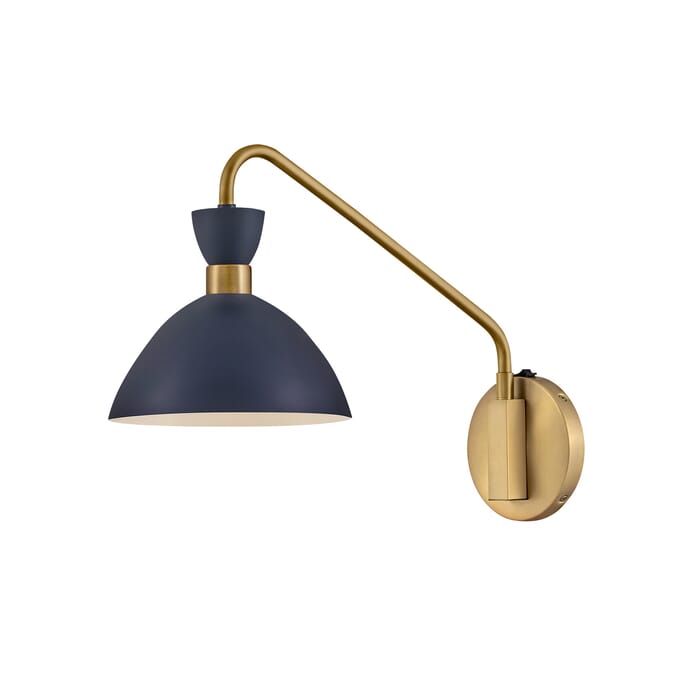 Lark Simon Wall Sconce in Matte Navy with Heritage Brass accents Lark Simon Wall Sconce in Matte Navy with Heritage Brass accents