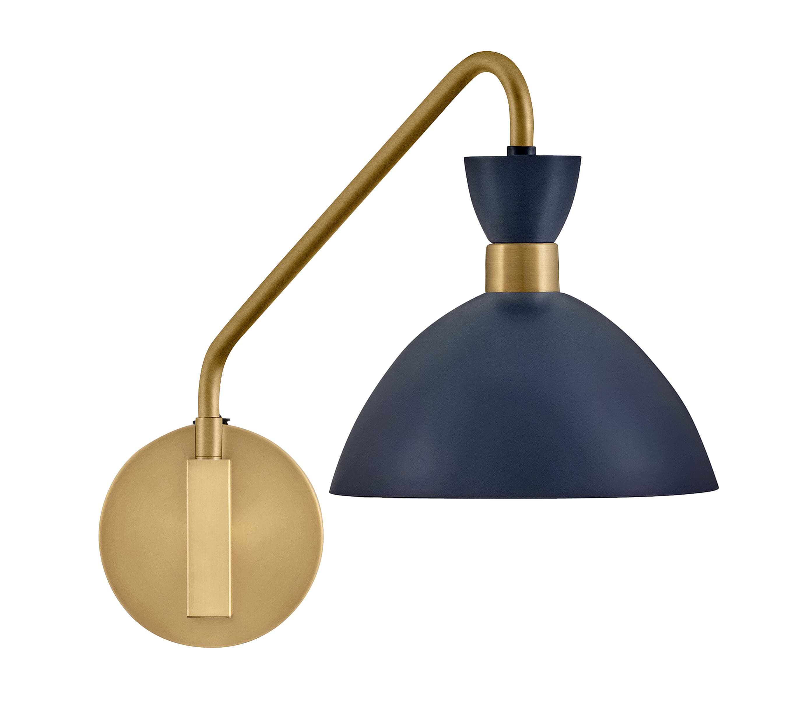 Lark Simon Wall Sconce in Matte Navy with Heritage Brass accents