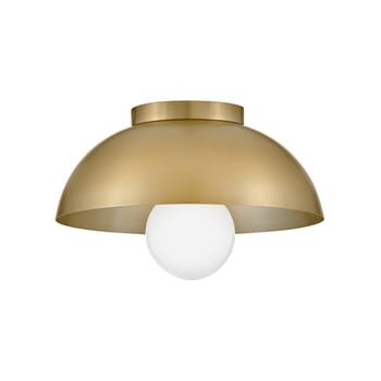 Stu 1-Light LED Flush Mount Ceiling Light in Lacquered Brass