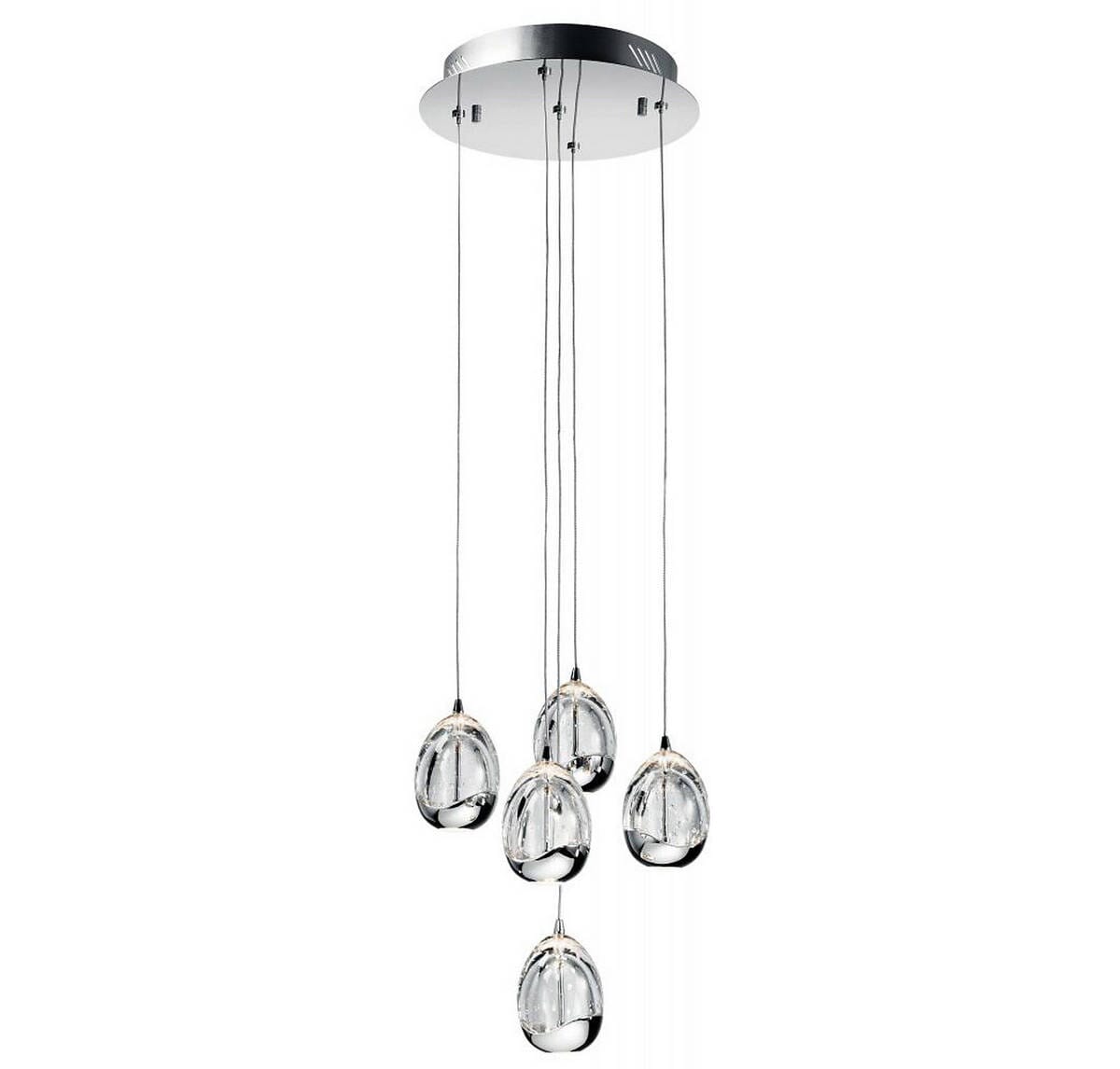 Elan Lavinia 12.25" 5-Light Round Crystal Pendant in Chrome