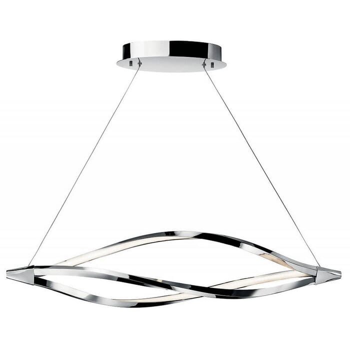 Elan Meridian 43" LED Pendant Light Pendant Pendant in Chrome with Etched Acrylic Elan Meridian 43" LED Pendant Light Pendant Pendant in Chrome with Etched Acrylic