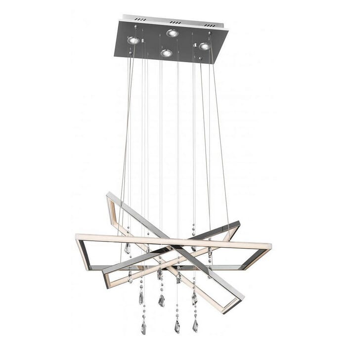 Elan Maze 23" 7-Light LED Rectangular Chandelier in Chrome Elan Maze 23" 7-Light LED Rectangular Chandelier in Chrome