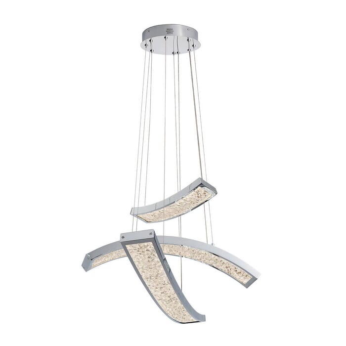 Elan Crushed Ice 36" 3-Light 3200K LED Crystal Pendant in Chrome Elan Crushed Ice 36" 3-Light 3200K LED Crystal Pendant in Chrome