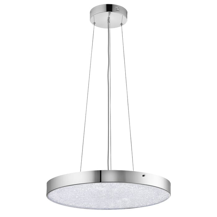 Elan Crystal Moon 24" LED Cubic Zirconia Chip Pendant in Chrome Elan Crystal Moon 24" LED Cubic Zirconia Chip Pendant in Chrome