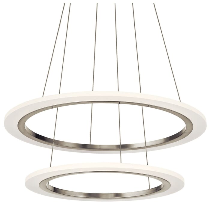 Elan Hyvo 25" LED 2-Ring Modern Pendant Light in Brushed Nickel Elan Hyvo 25" LED 2-Ring Modern Pendant Light in Brushed Nickel