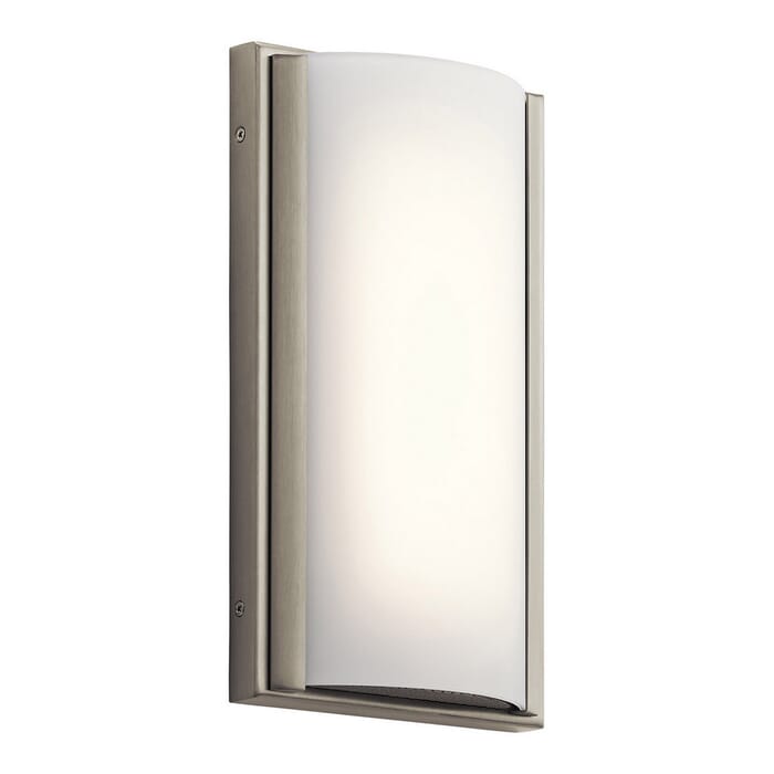 Elan Bretto 12" LED Bent Glass Wall Sconce in Brushed Nickel Elan Bretto 12" LED Bent Glass Wall Sconce in Brushed Nickel
