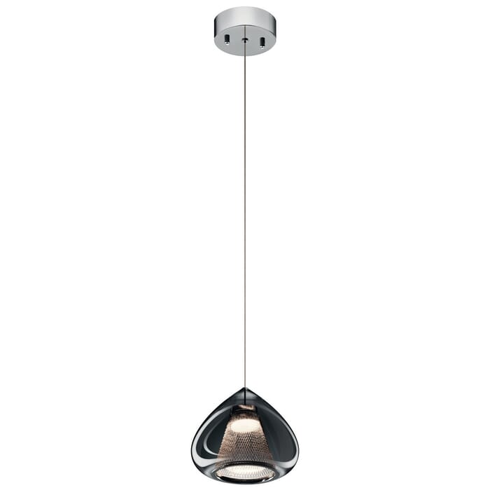 Elan Zin 7.75" LED Smoke Glass Mini Pendant in Chrome Elan Zin 7.75" LED Smoke Glass Mini Pendant in Chrome