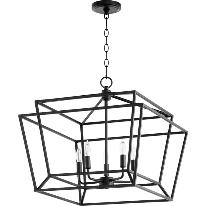 Quorum Monument 5-Light 20" Dinette & Breakfast Chandelier in Noir Quorum Monument 5-Light 20" Dinette & Breakfast Chandelier in Noir