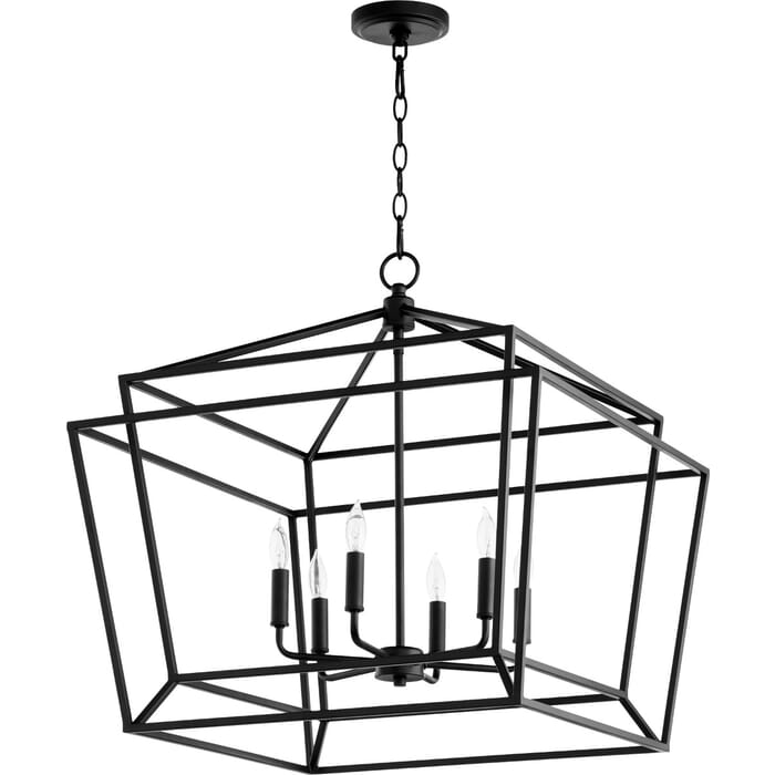 Quorum Monument 6-Light Chandelier in Noir Quorum Monument 6-Light Chandelier in Noir