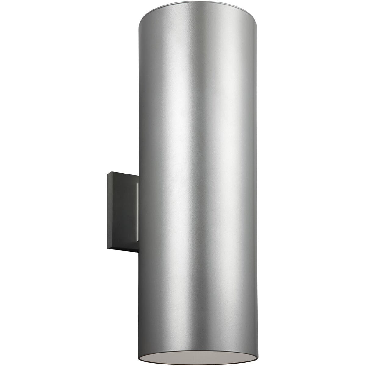 Sea Gull Cylinders 2-Light 18" Outdoor Wall Light in Painted Brushed Nickel