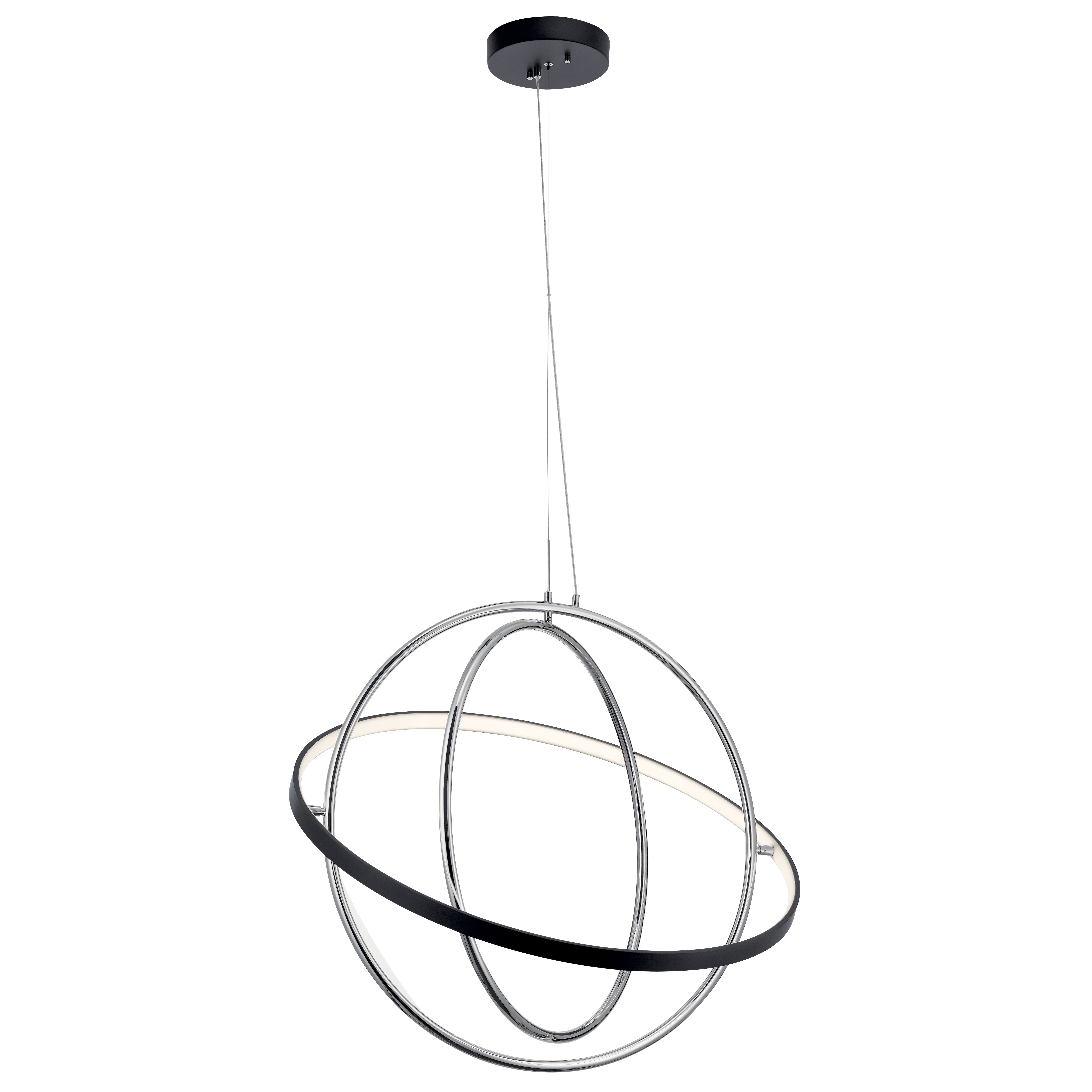 32" Modern Chandelier in Matte Black