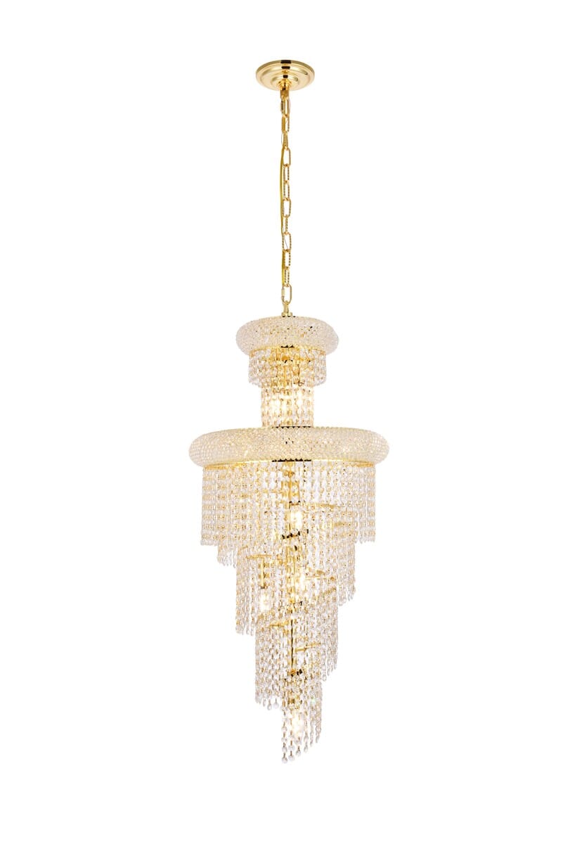 Spiral 10-Light Pendant in Gold