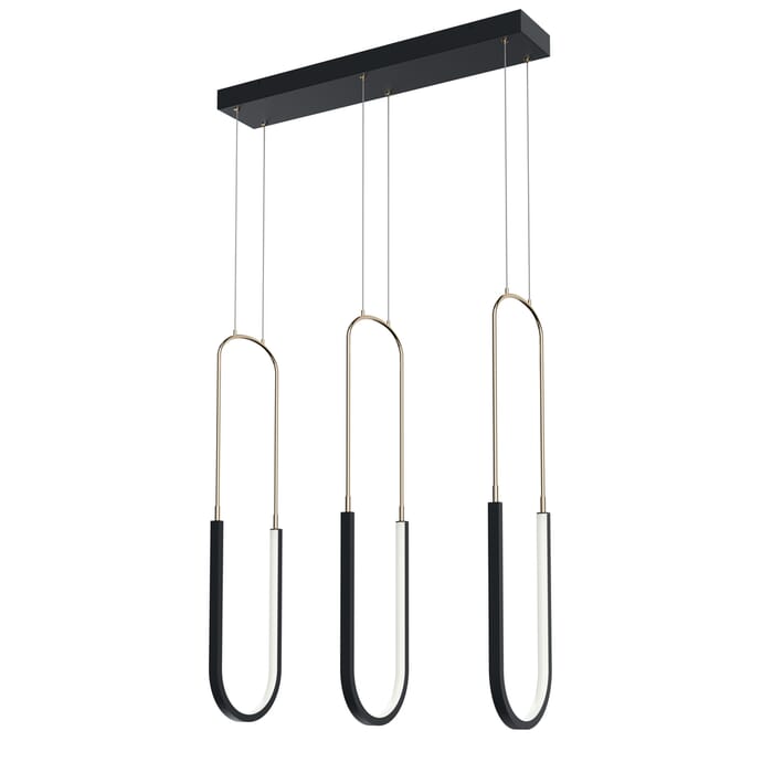 Elan Wayan 3-Light Transitional Chandelier in Matte Black Elan Wayan 3-Light Transitional Chandelier in Matte Black