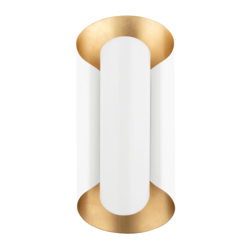 Banks 2-Light Wall Sconce in Gold Leaf with White
