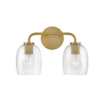 Lark Percy 2-Light Bathroom Vanity Light in Lacquered Brass