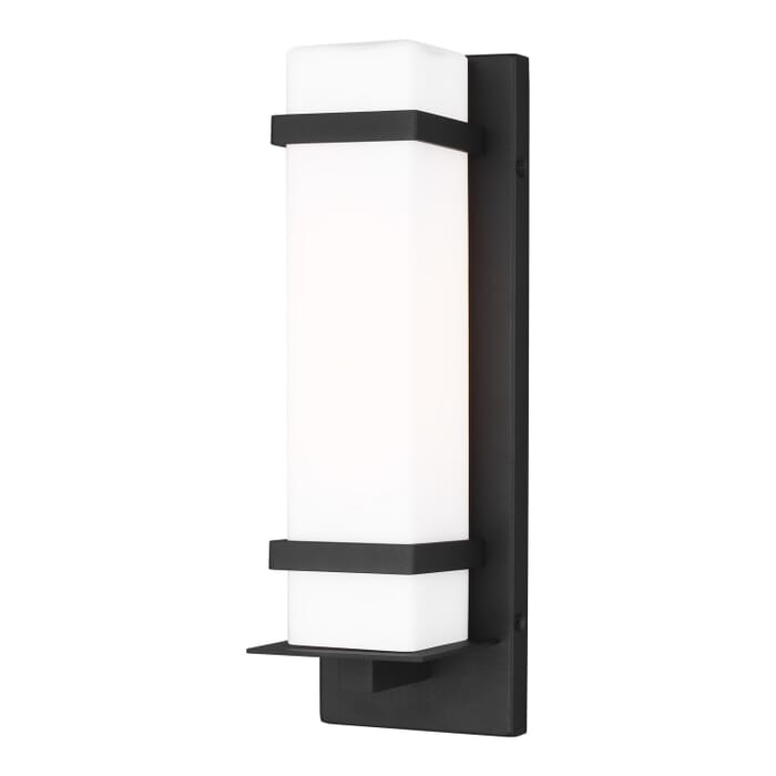 Alban 1-Light Outdoor Wall Lantern in Black Alban 1-Light Outdoor Wall Lantern in Black
