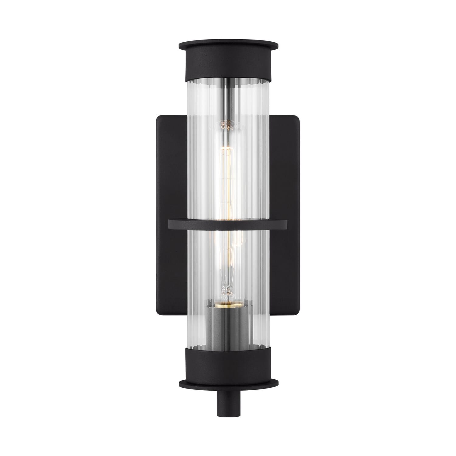 Alcona 1-Light Outdoor Wall Lantern in Black