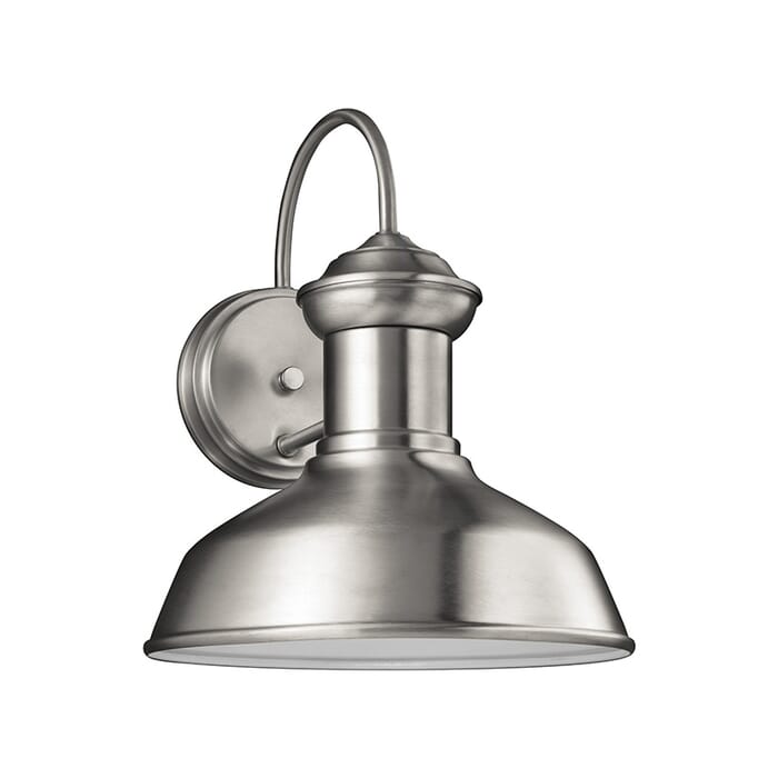 Sea Gull Fredricksburg 12" Outdoor Wall Light in Satin Aluminum Sea Gull Fredricksburg 12" Outdoor Wall Light in Satin Aluminum