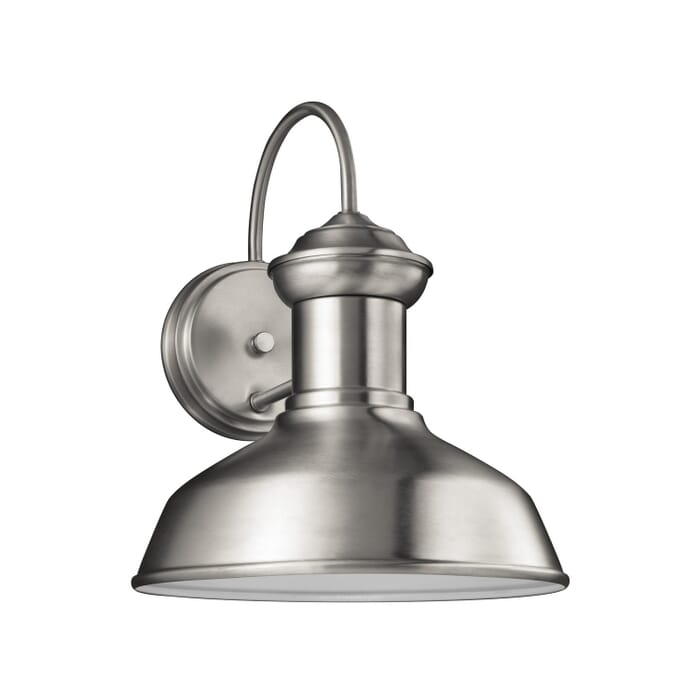 Fredricksburg 1-Light Outdoor Wall Lantern in Satin Aluminum Fredricksburg 1-Light Outdoor Wall Lantern in Satin Aluminum