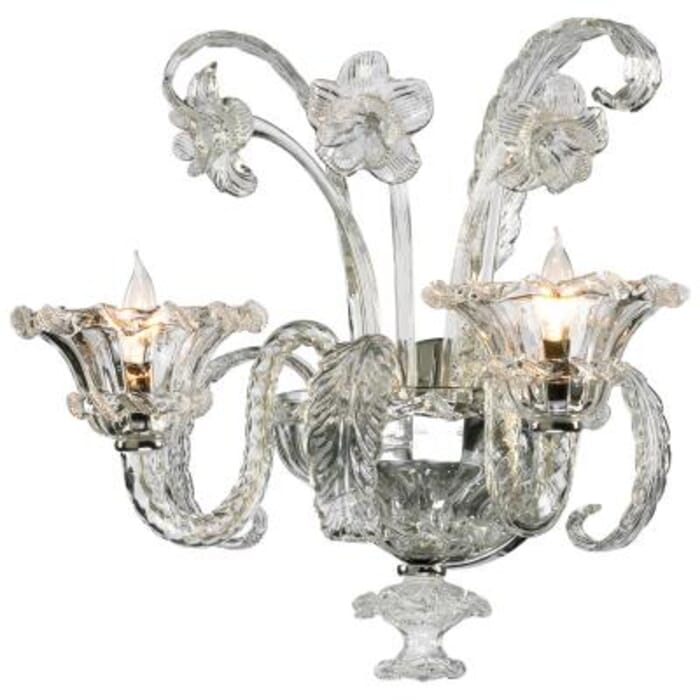Cyan Design La Scala 17.75" 2-Light Clear Glass Wall Sconce in Chrome Cyan Design La Scala 17.75" 2-Light Clear Glass Wall Sconce in Chrome