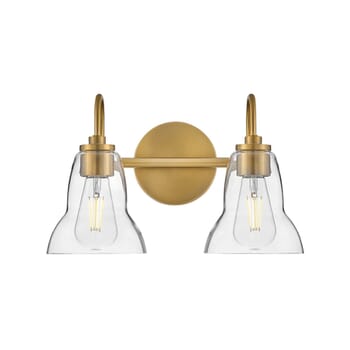 Vera 2-Light LED Bathroom Vanity Light in Lacquered Brass