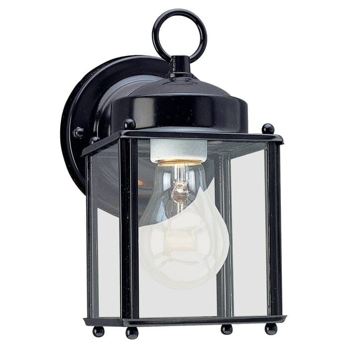 New Castle 1-Light Outdoor Wall Lantern in Black New Castle 1-Light Outdoor Wall Lantern in Black