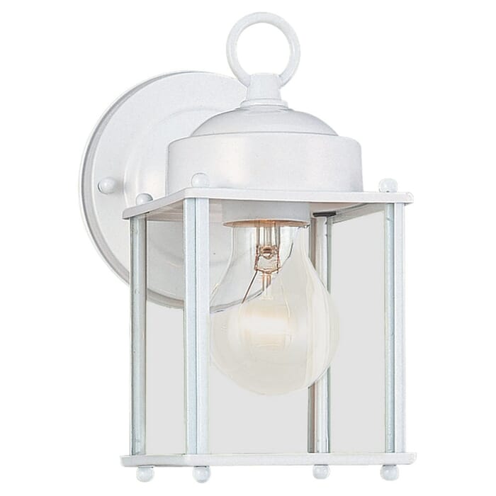 New Castle 1-Light Outdoor Wall Lantern in White New Castle 1-Light Outdoor Wall Lantern in White