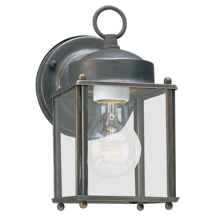 New Castle 1-Light Outdoor Wall Lantern in Antique Bronze New Castle 1-Light Outdoor Wall Lantern in Antique Bronze