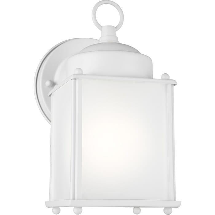 Sea Gull New Castle 8" Outdoor Wall Light in White Sea Gull New Castle 8" Outdoor Wall Light in White
