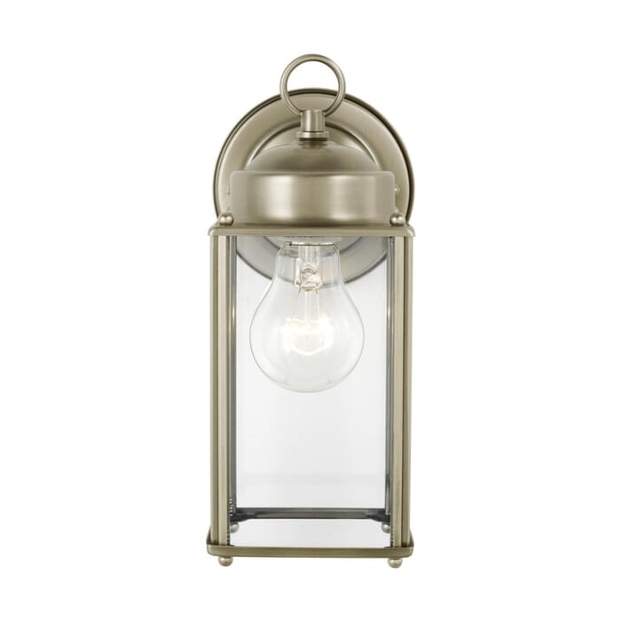 Sea Gull New Castle Outdoor Wall Light in Antique Brushed Nickel Sea Gull New Castle Outdoor Wall Light in Antique Brushed Nickel