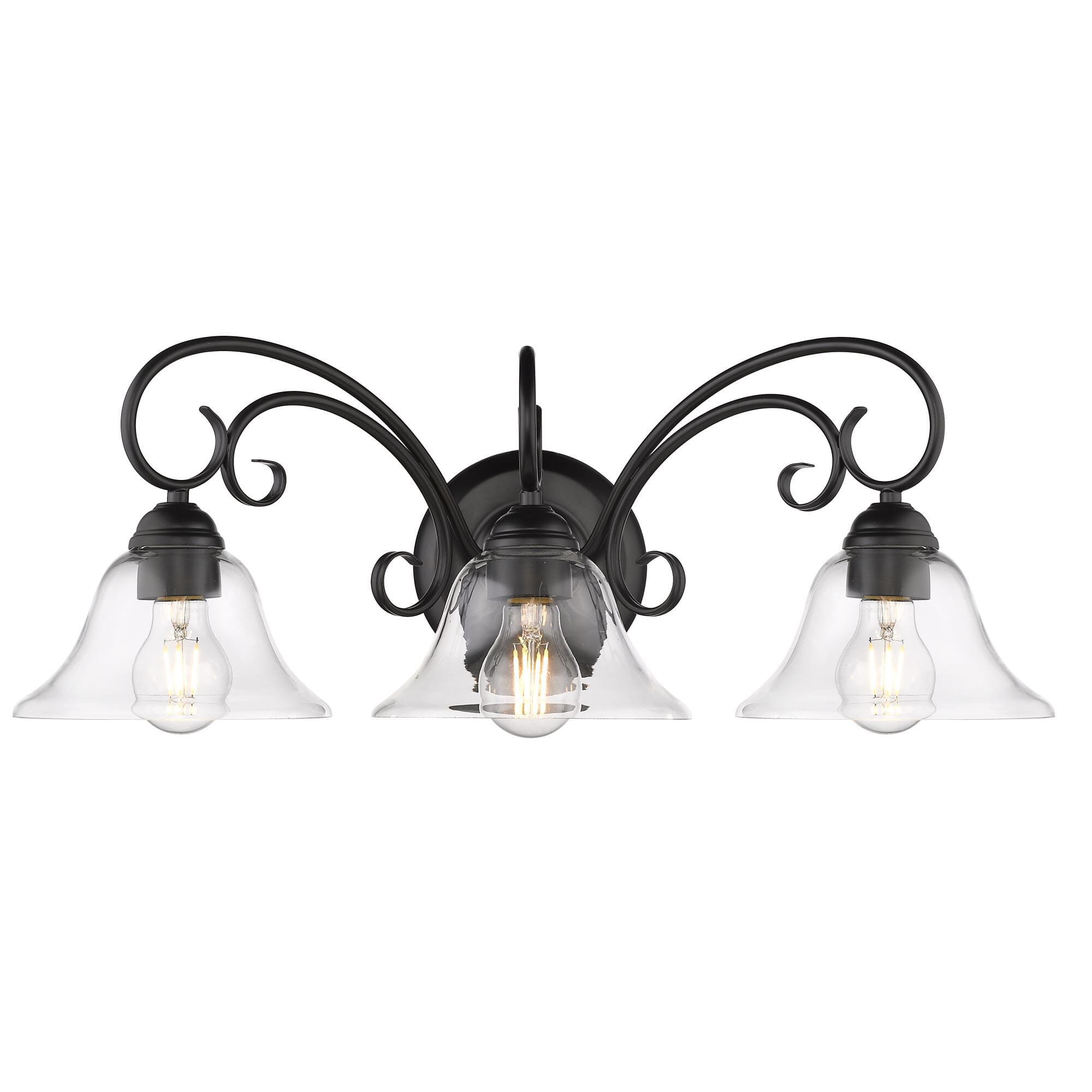 Golden Homestead 3-Light Bathroom Vanity Light in Matte Black