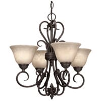 Golden Homestead 4-Light Mini Chandelier in Rubbed Bronze