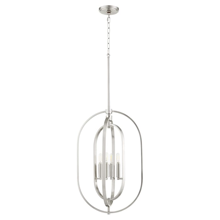 Quorum Contemporary 4-Light 16" Pendant Light in Satin Nickel Quorum Contemporary 4-Light 16" Pendant Light in Satin Nickel