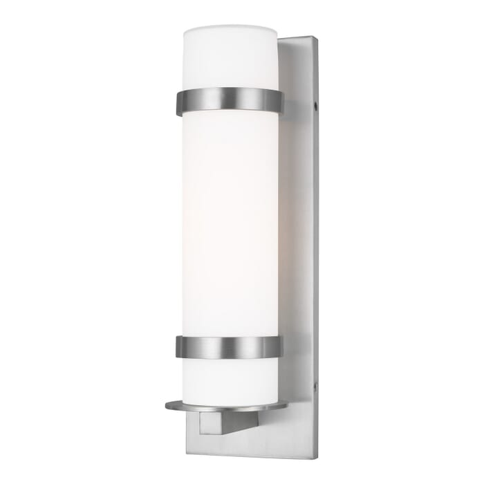 Alban 1-Light Outdoor Wall Lantern in Satin Aluminum Alban 1-Light Outdoor Wall Lantern in Satin Aluminum