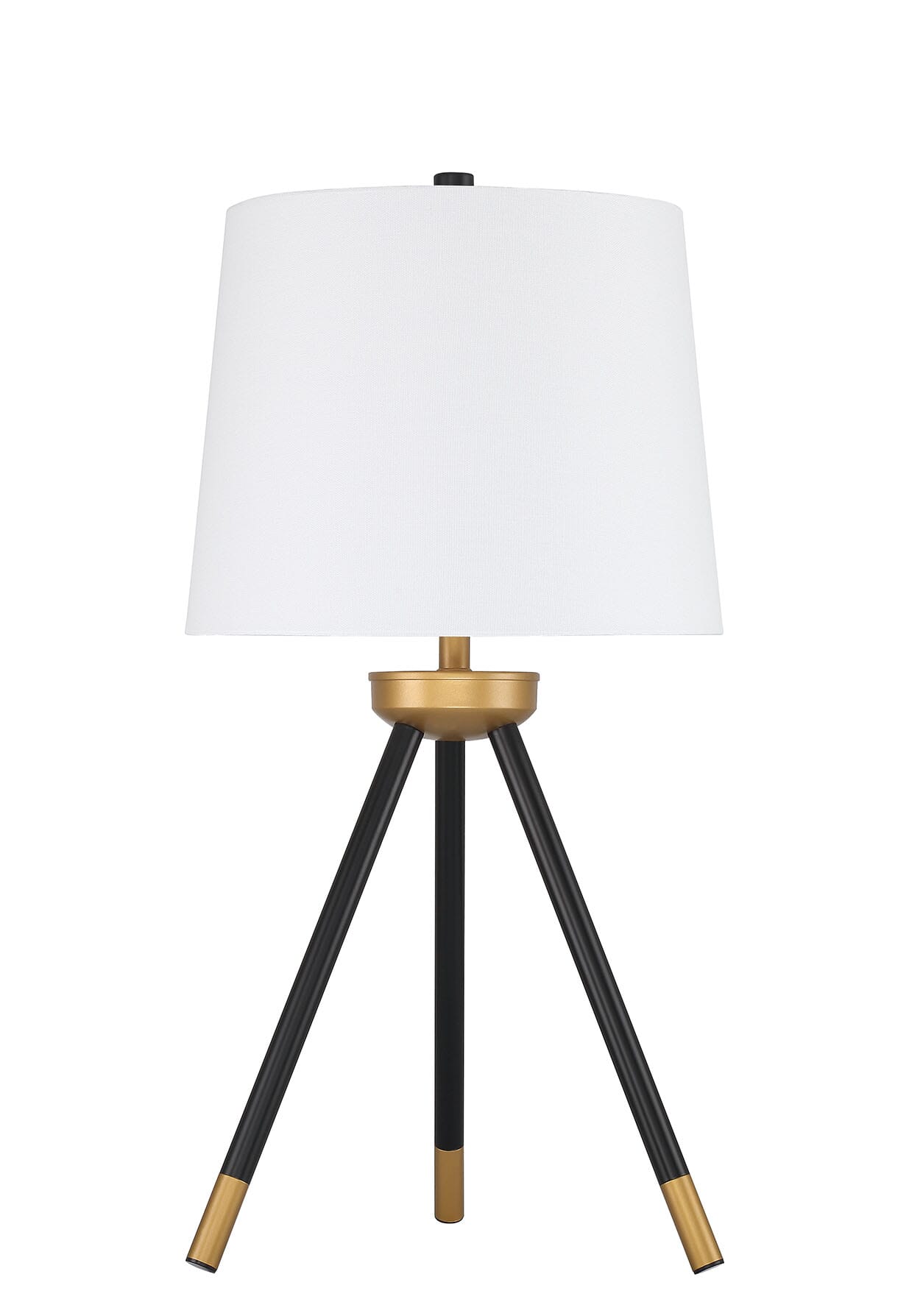 1-Light Table Lamp in Painted Black with Painted Gold