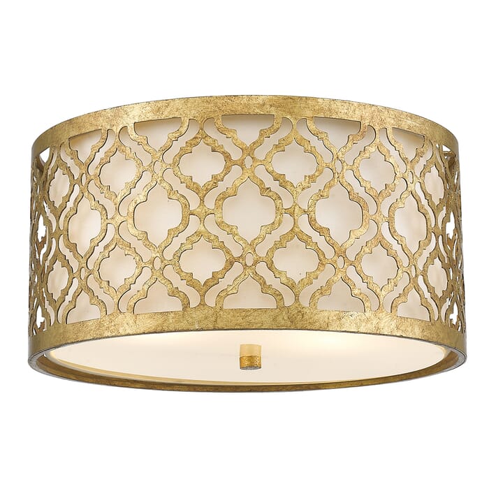 Arabella 2-Light Flush Mount in Distressed Gold Arabella 2-Light Flush Mount in Distressed Gold