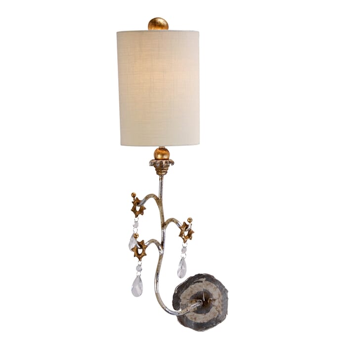 Tivoli 1-Light Wall Sconce in Cream Patina w with Silver and Gold Tivoli 1-Light Wall Sconce in Cream Patina w with Silver and Gold